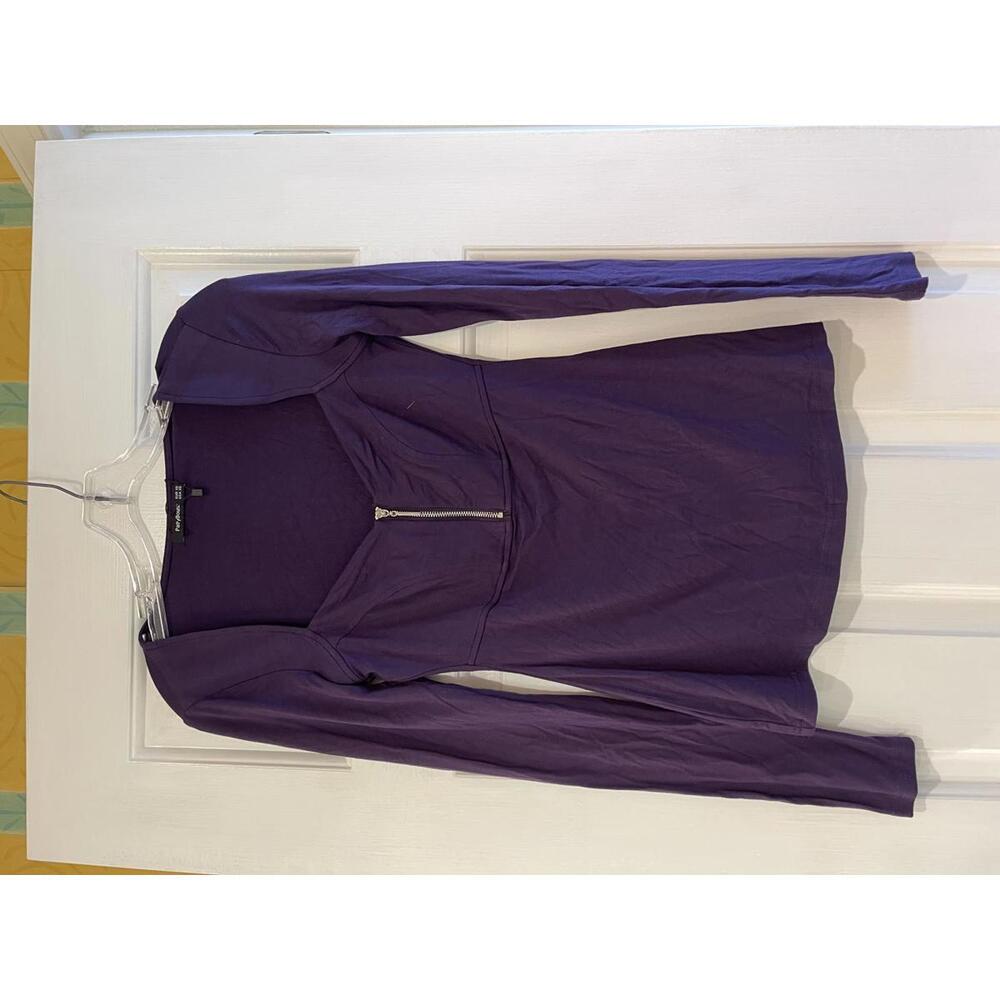 Patty Boutik Purple Long Sleeve Top with Front Zipper XS NWT - Picture 3 of 6